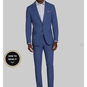 Jos. A. Bank Blue Slim-Fit Suit with Notch Lapels